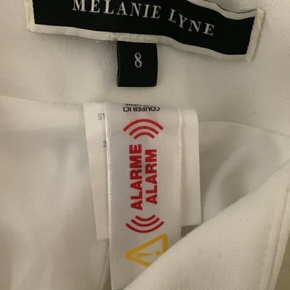 Melanie Lyne White Trousers w/ Gold Zips US 8 Straight Leg Coastal Chic - Picture 8 of 9